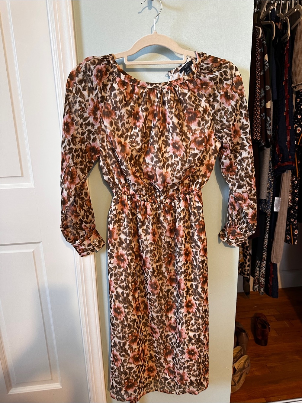 Floral Cheetah Midi Dress